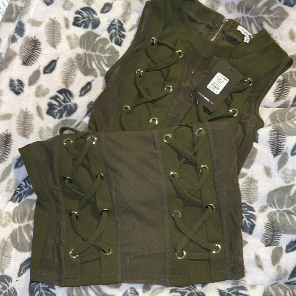 Olive green midi dress